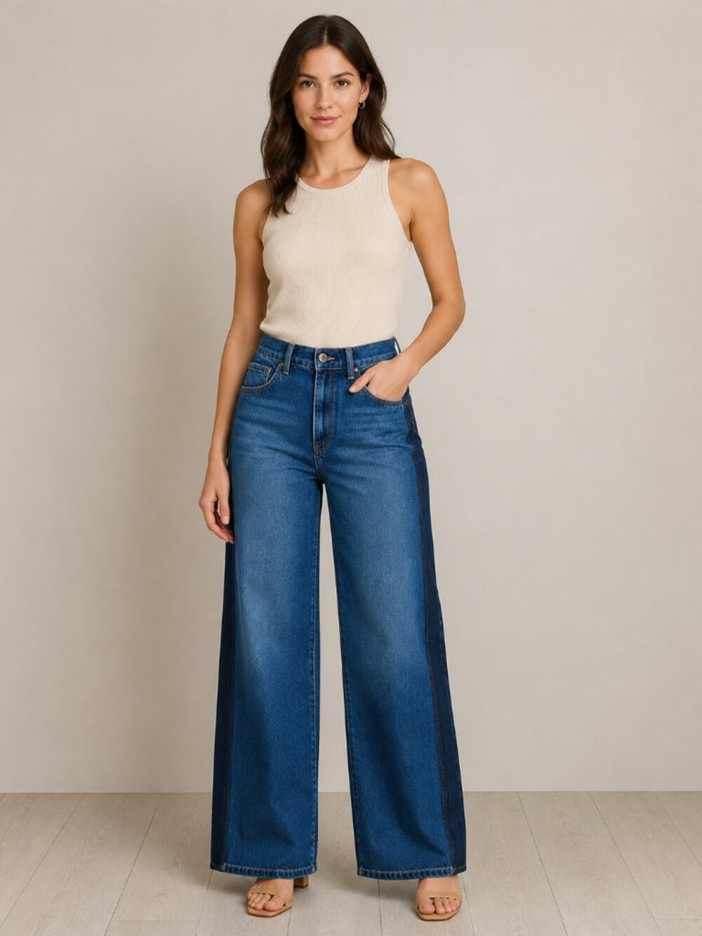 Tractr BLU Two-Tone Dark Wash Jeans